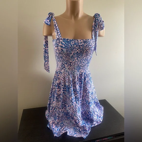 NWOT Lilly Pulitzer Kailua Smocked Dress in Calla Lilly Pink M - Picture 2 of 6